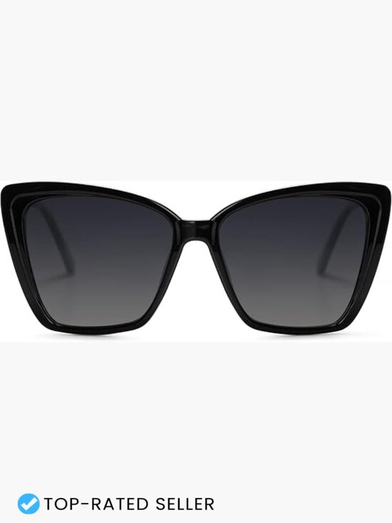 Oversized Cat Eye Sunglasses Retro Square Frame UV Protection Polarized main image 6